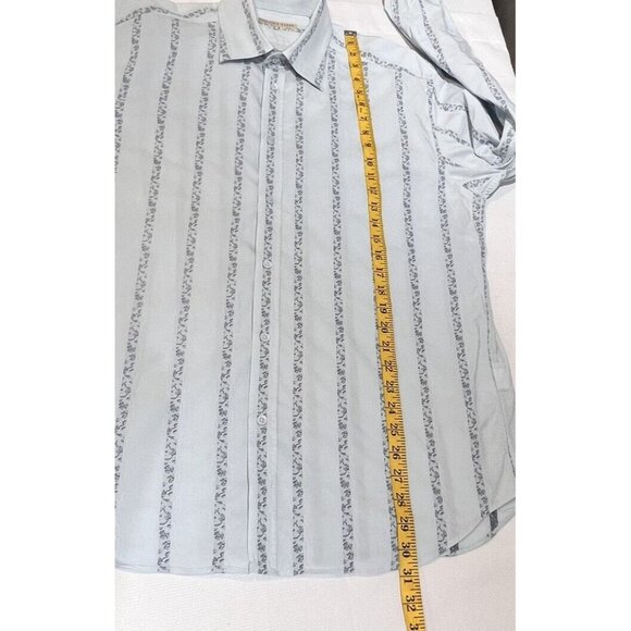 Ted Baker Slim Fit Mens Button Up Shirt Cotton Blend Size 6 2XL Blue Floral - Picture 6 of 15